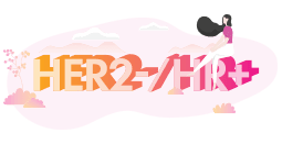 A logo for HER2-/HR+