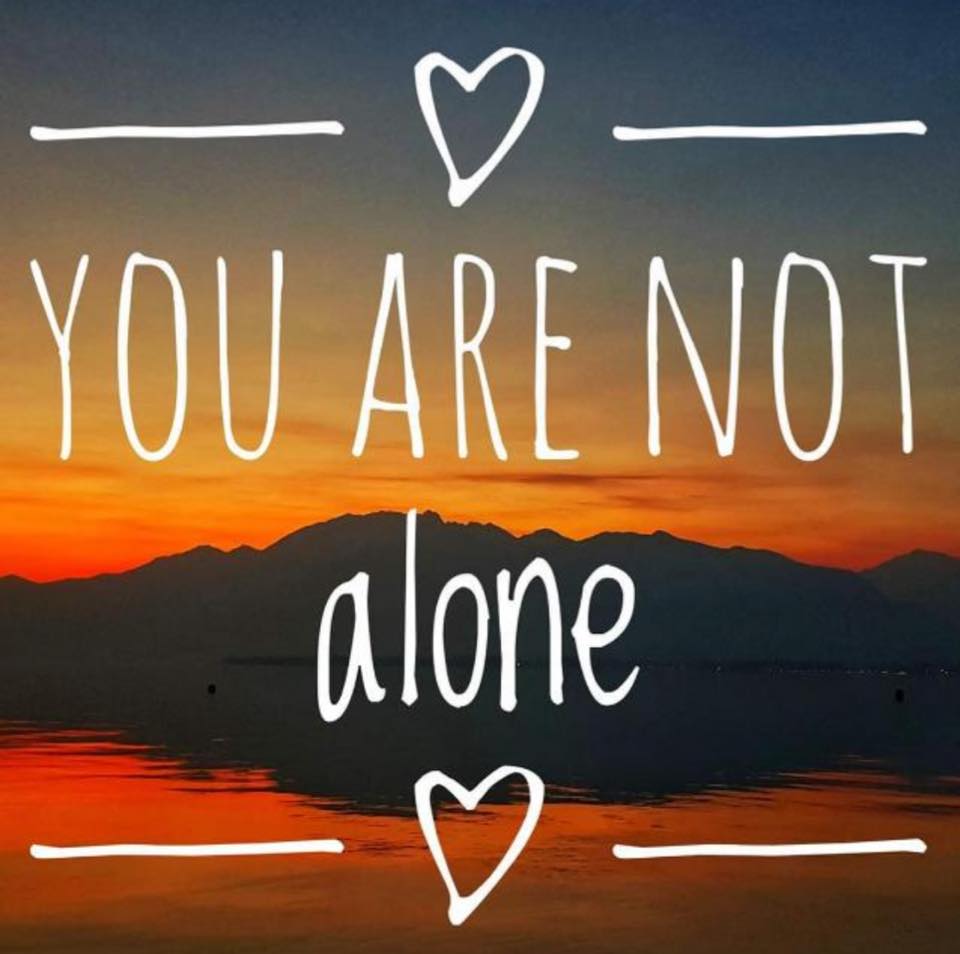 Nature image with slogan "You are not alone"